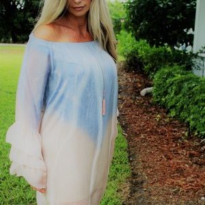 Grey Violet Brand Silk Dress Ruffled Sleeves